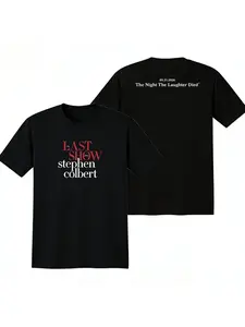 Stephen Colbert's final show performance T-shirt in 2026
