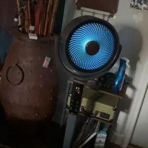 Bedroom Pedestal Fan, Quiet 20dB DC Air Circulator, 15 Speeds 5 Modes, 120° Oscillation, 12H Timer, 1050CFM Airflow, 37-45" Adjustable Height, LED Light, Standing Fan with Remote, Black