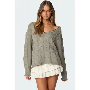 Inga Oversized Cable Knit Sweater