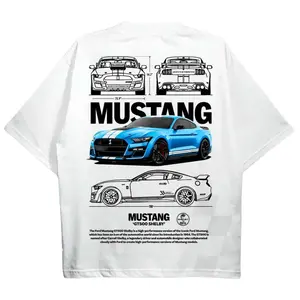 Mus tang GT500 Unisex Graphic T-Shirt for Men in All Seasons - Crew Neck Medium Short Sleeve Menswear Top Menswear Top