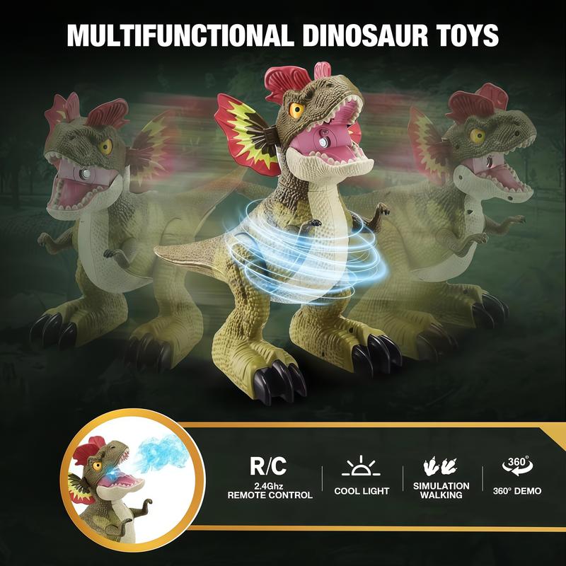 Dilophosaurus Toy, Biomimetic Walking Motion, Cool Mist Spray, Dancing Dinosaur Move, Roaring Sound-Light, Rowdy Roars Collectible Dino Action Figure for Kids & Adults indoraptor  figure boy girl springtok dinosaur truck finger  biting water rcdino