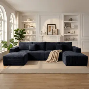 【Deals For You】【3 Packages】Oneroom oversized L/U Shape Sectional Sofa, 3 Ergonomic Deep Seat Deep Sleep Cloud Boneless Modular Couch, Plush Corduroy Psofas living room,ure Sponge Compression No Assembly Comfy Sofa for Living Room Apartment   Rental,