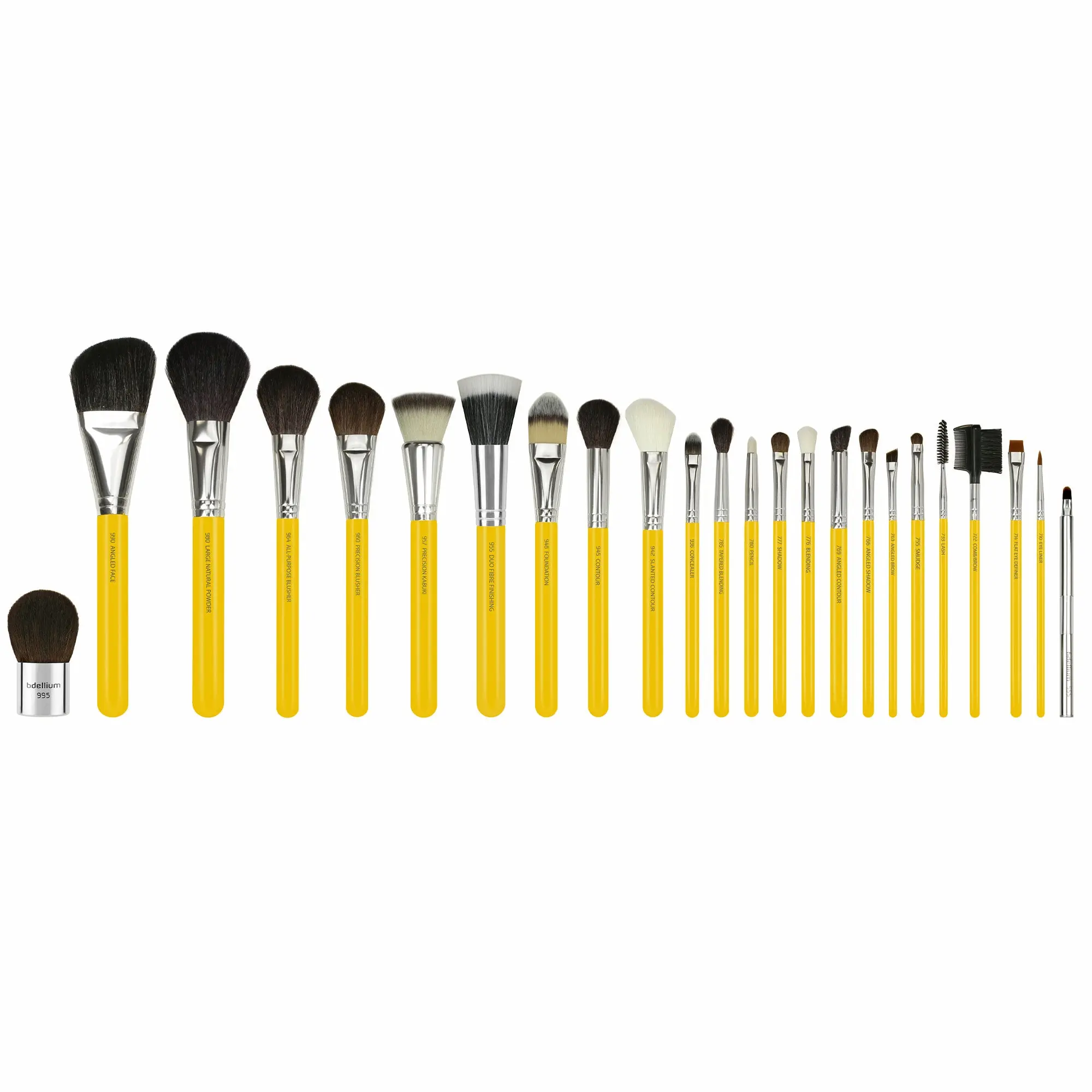 Bdellium Tools Studio Luxury 24pc Brush Set with Roll-up Pouch - Professional Makeup Brushes for Eye Face & Body Application