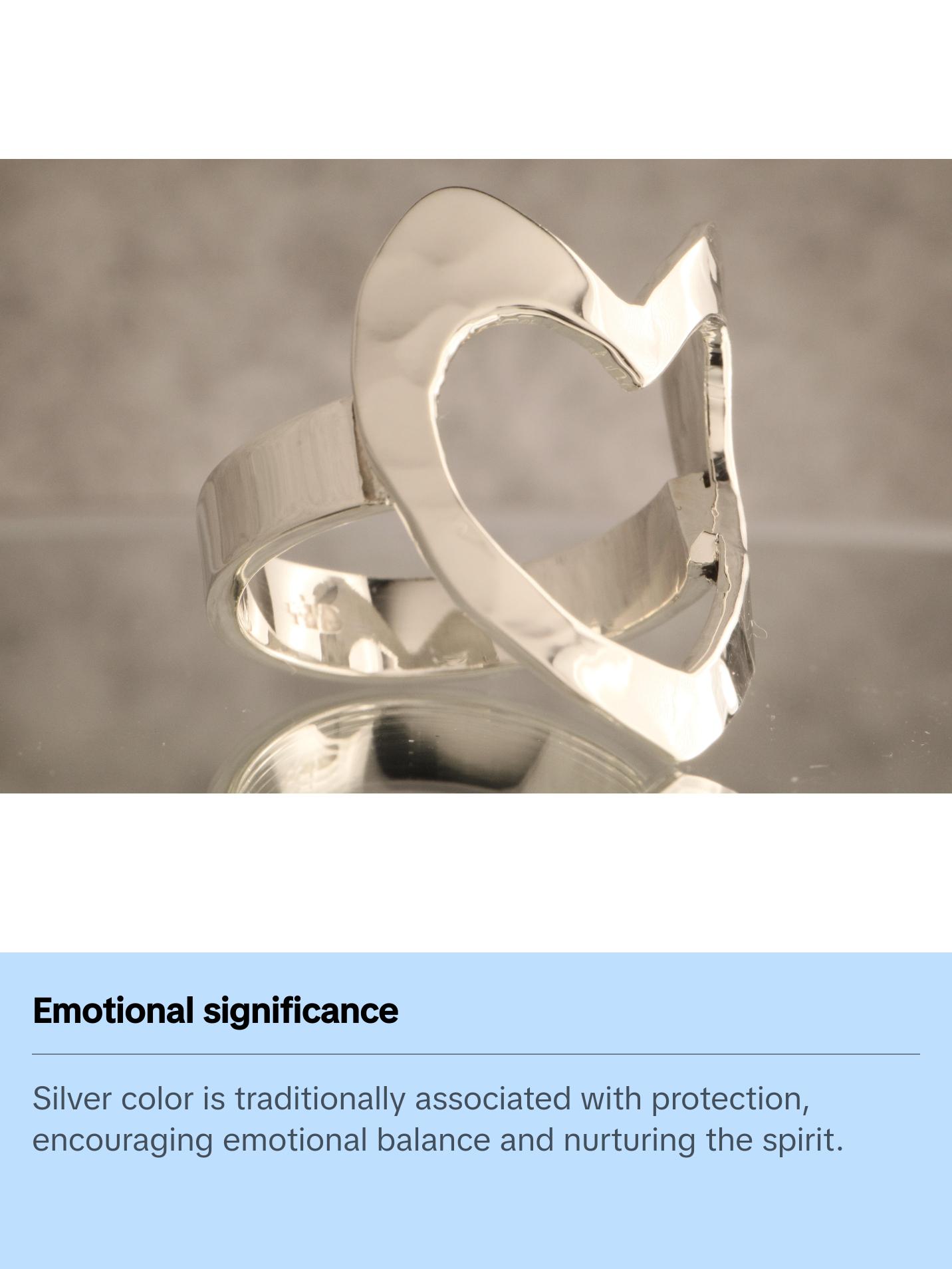 Heartfelt Embrace - 7.5 Grams Of 925 Silver Heart Ring