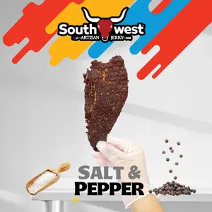 Snacks Creations Southwest Artisan Beef Jerky Salt and Pepper 0.9 oz Natural Flavor Garlic Dried High Protein Low Fat Snack