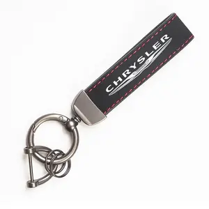 Leather Car Key Chain Ring Keychain For Chrysler 300c 200 Pacifica Phev Voyager Sebring Aspen PT Cruiser Airflow Crossfire Concorde