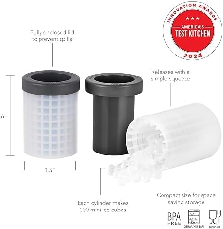 Mini Ice Cylinder- Squeeze & Release- Set of 2, 1000422, Gray Mini Ice Cylinder- Squeeze & Release- Set of 2, 1000422, Gray