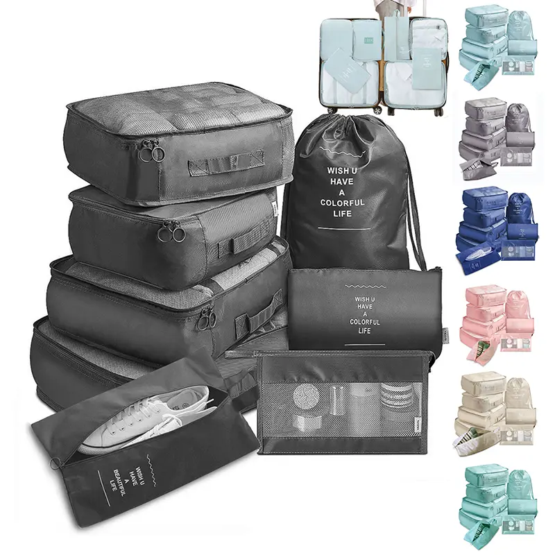 8-Piece Travel Packing Cubes Set, Luggage Organizer Bags for Clothes, Shoes, Underwear and Travel Essentials