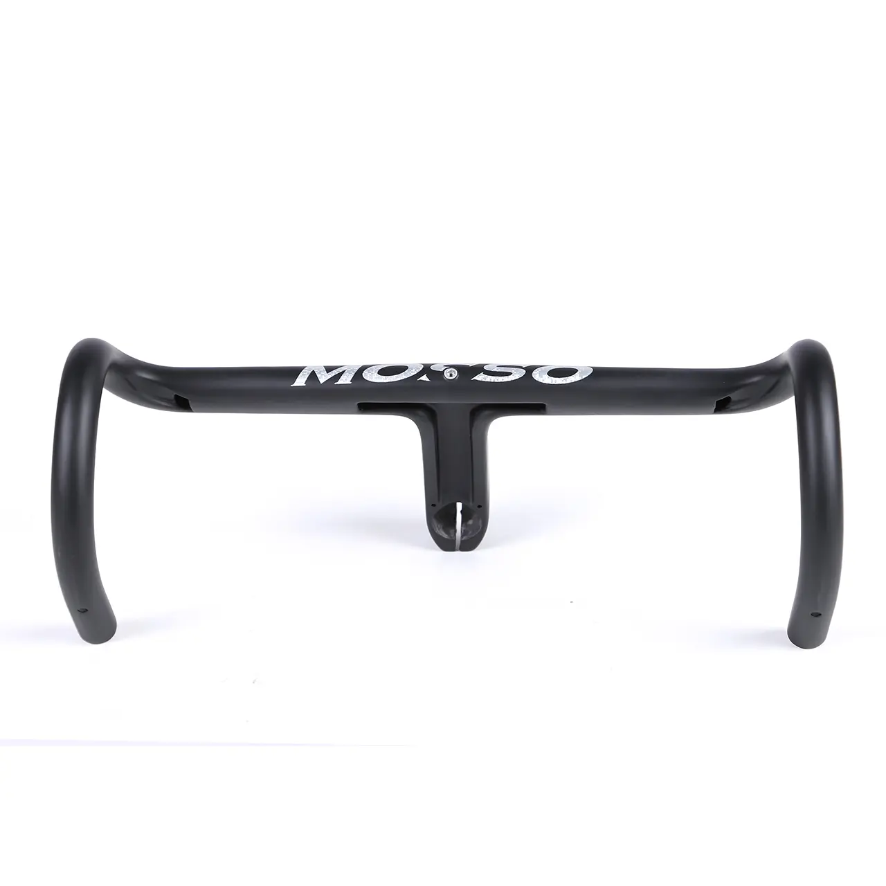 MOSSO 739CB Carbon Fiber Aerodynamic Integrated Handlebar with Integrated Stem, Drop Shape Drop Bar, Multi-Size Options (380/400/440mm Width, 90/100mm Reach), Black, Road Bike, 739Cb-440Mm*100Mm