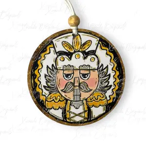 White Nutcracker Round Christmas Ornament