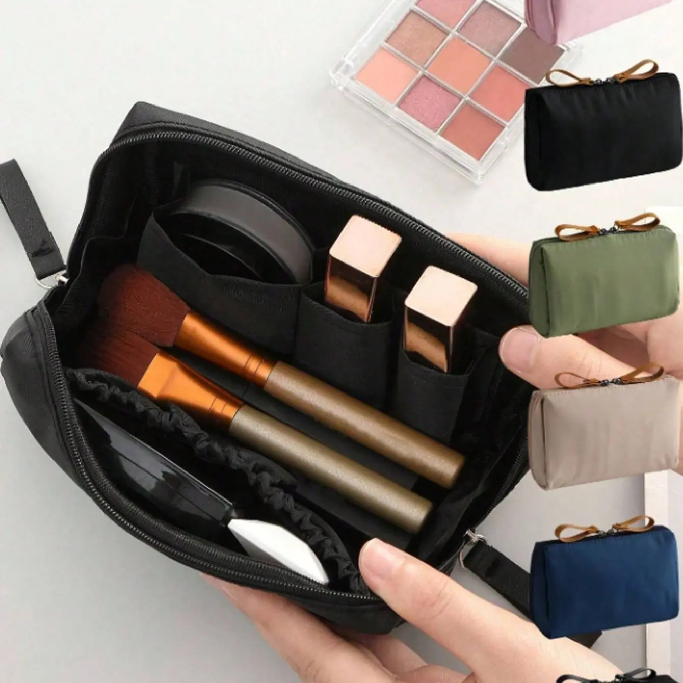 Portable Dual Zipper Storage Bag, Commuter Lipstick Pouch, Portable Makeup Bag, Travel Cosmetic Bag, Travel Beauty Bag, Large Capacity Organizer, Makeup Organizer Pouches, Travel Essential Women's Accessory