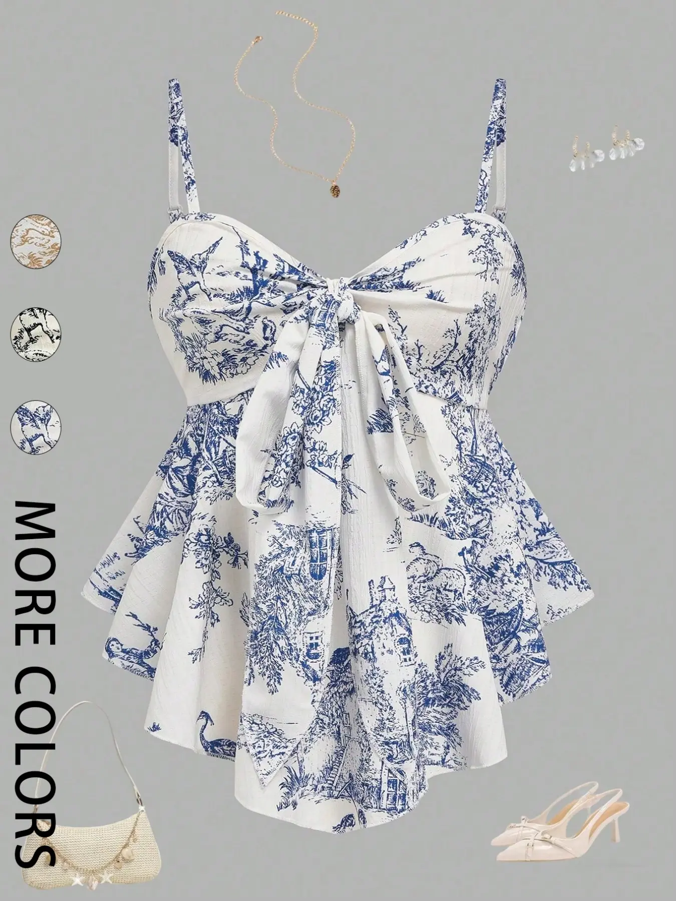 Women's Cute Sweet Feminine Casual Cami Top, Slim-Fitting Strapless All over Print Shirt, Trendy Ladies' Fashion Apparel for Daily Wear,Babydoll tops