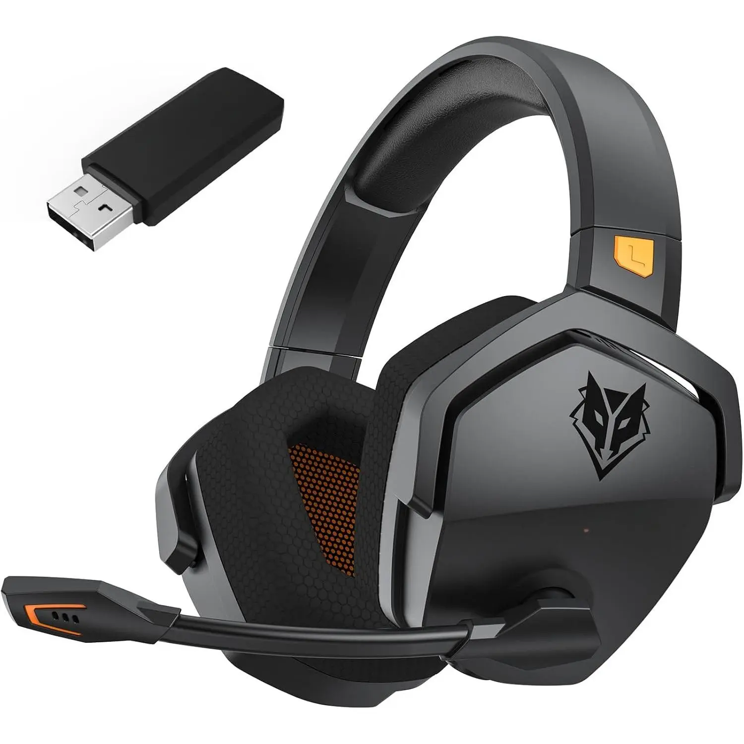 Wireless  with Mic for Ps5 Ps4 PC, Zero Interference, 100-Hour  All-Day Play, 23ms Sync for  & Call of Duty/FPS Gamers, Triple Mode All Devices Compatible - Orange
