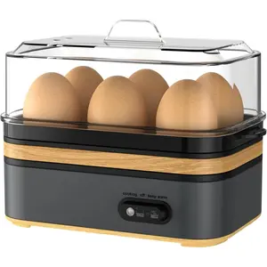 Rapid Egg Cooker Electric 6 Eggs Capacity, Soft, Medium, Hard Boiled, Poacher, Omelet Maker Egg Poacher With Auto Shut-Off,