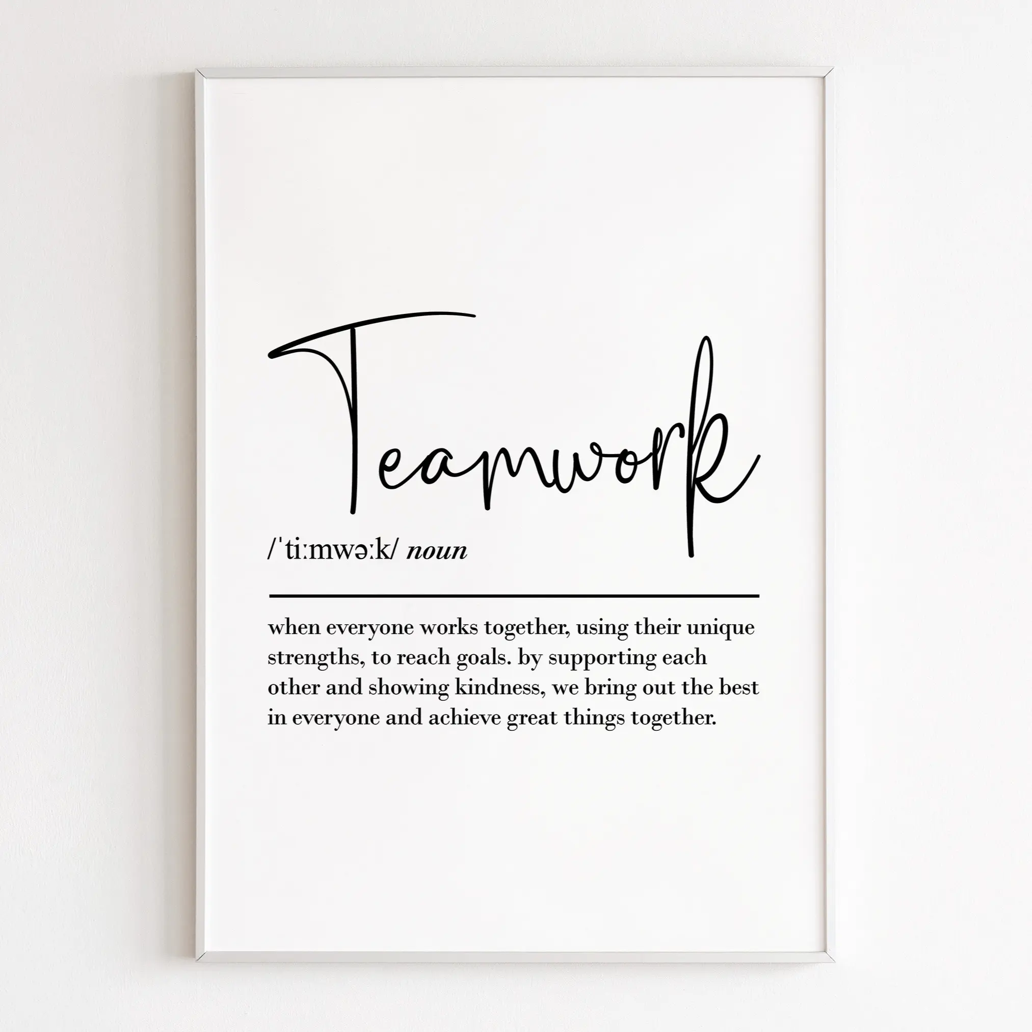 Teamwork Definition, Print Wall Art, Work Bestie, Office Decor, Team Gifts, Coworker Gift, Workplace Gift Poster No Frame