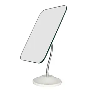 Adjustable Flexible Makeup Mirror,360°Rotation Folding Portable Desk Vanity Mirror with Stand Shower Shaving Cosmetic Mirror Square Large