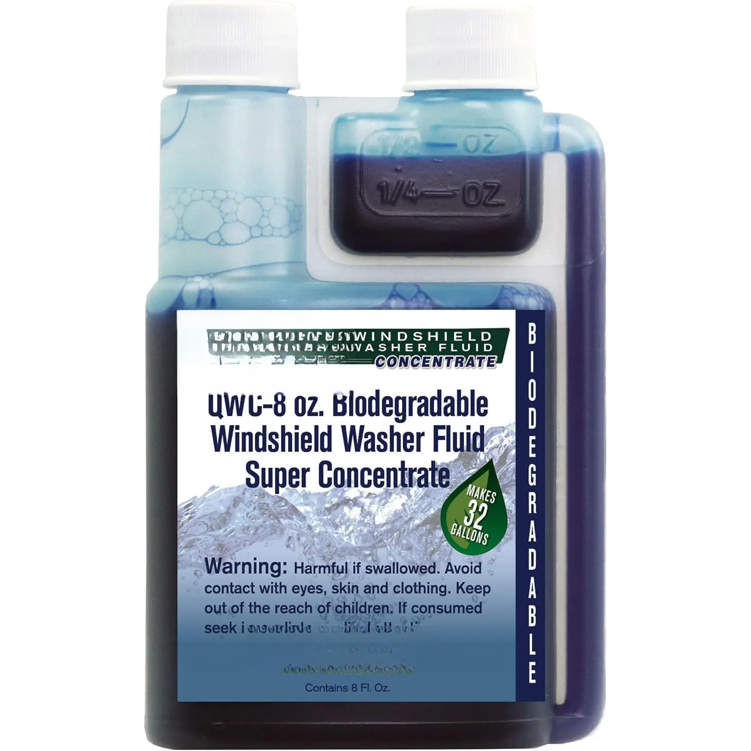 Windshield Washer Fluid Concentrate, 1 Bottle Makes 32 Gallons, 1/4 oz. Makes 1 Gallon  Biodegradable
