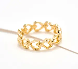 Christian James by Scott Grimes 14K Gold Clad Ripple Heart Eternity Band