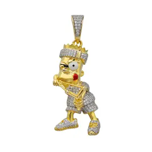UIU Jewelry【HP0674】Cartoon Enamel simpson pendant