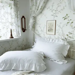 Solid Color Ruffle Pillowcase Set, Crafted with Raffle Detail, includes 2 Pillowcases Without Pillows, Soft and Comfortable Bedding Accessories