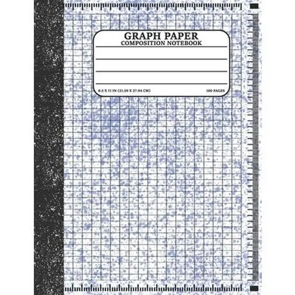 Graph Paper Composition Notebook - Math & Science Lover Watercolor Cover, Soft Cover, Quad Ruled (4 Squares per Inch), 100 Pages, 8.5 x 11 in, Crisp White Paper, Lightly Lined Pages, 0.57 Lbs, Christmas Gifts - Bottota Publication, Paperback