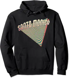 Santa Monica California Throwback Vintage Retro Pullover Hoodie - Alizejaqua Shop 43B09FPKN89V