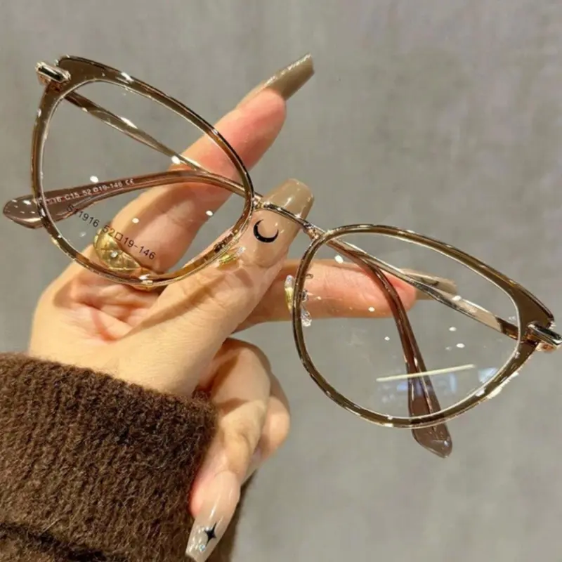 Y2K Cat Eye Frame Eyeglasses, Trendy Casual Eyeglasses, Fashionable Eyeglasses for Women & Girls, Fashion Eyeglasses for Work, Daily Clothing Decor, Perfect for Student Daily Use, Fashionable Frames Glasses, Stylish Trendy Eyewear