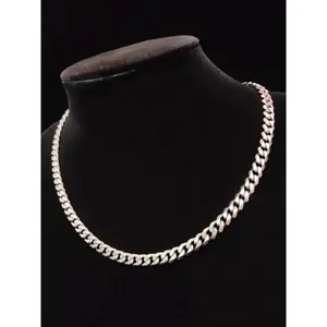 Unisex Stainless Steel Chain Cuban Link Design Necklace, Rapper Chain,Fashion Jewelry for Party, Daily Clothing Decor, Trendy All-match & Exquisite Jewelry for Birthday Gift without Box