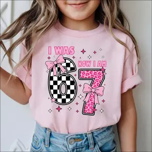 I Was 6 Now I'm 7 Shirt, Funny 7th Birthday Meme Sweater, 67 Tee Sendy 67 Six Seven 'hite Graphic T-shirt - Bold SIX SEVEN Printed Short-sleeved Crew Neck Casual Top, Comfortable Casual Clothing, Trendy Street Style