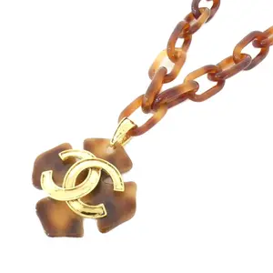 Pre-owned CHANEL Brass Small Leather Goods Necklace
