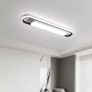 Modern LED Ceiling Light,28.3" Flush Mount Ceiling Lamp,40W 6500K Linear Metal Ceiling Chandeliers Lighting Fixture for Laundry Garage Kitchen Bedroom Dining Room Hallway Closet Aisle