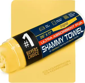 Premium Large Shammy Towel for Cars (26"x17") - Super Absorbent, Ultra-Soft, Spot-Free, Scratch-Free, Lint-Free Chamois Cloth - Reusable, Long Lasting Drying Towel (Original)