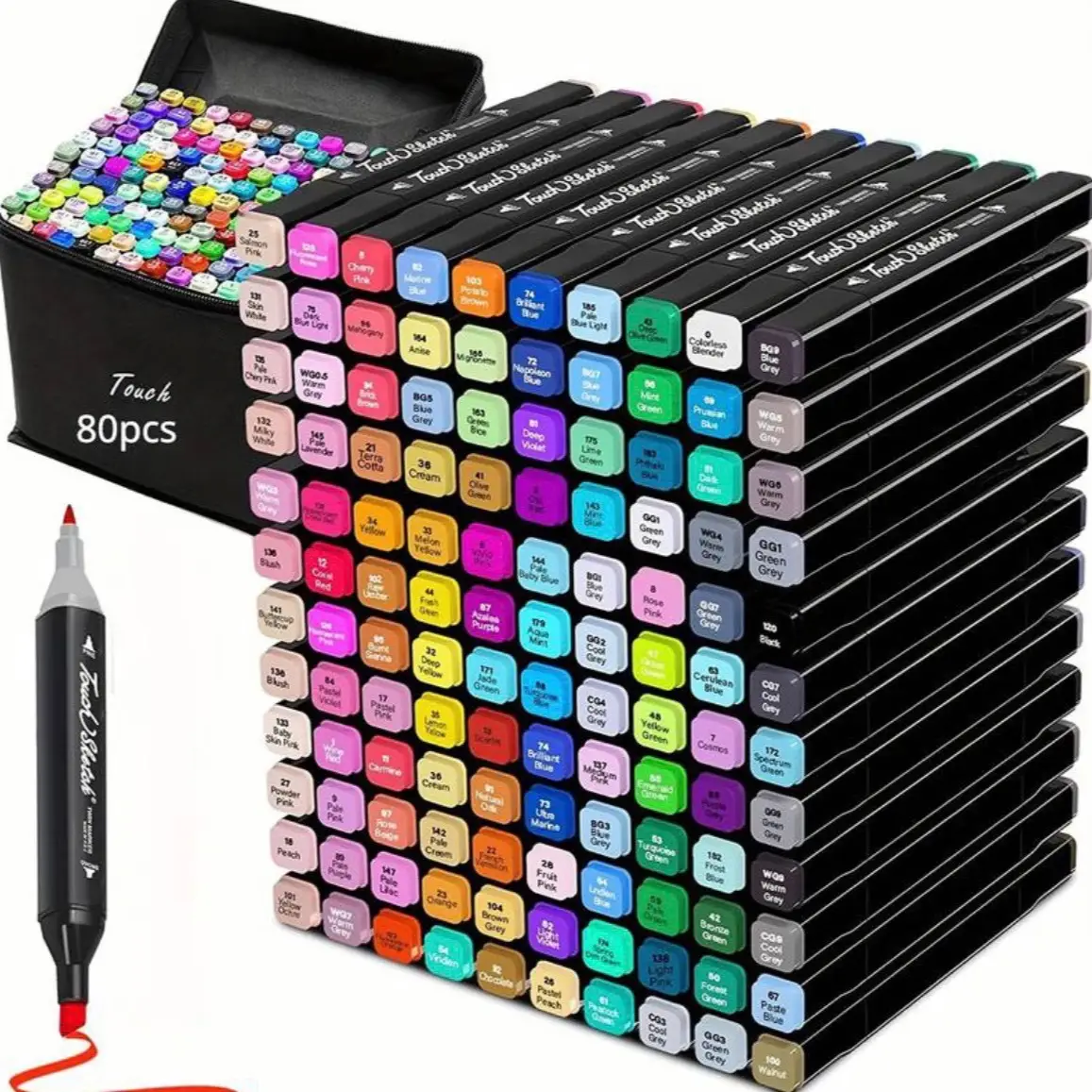 Dual Tip Coloring Dual tip fine for Kids & Adults - dual brush tip set touch colorful markers alcohol marker pens