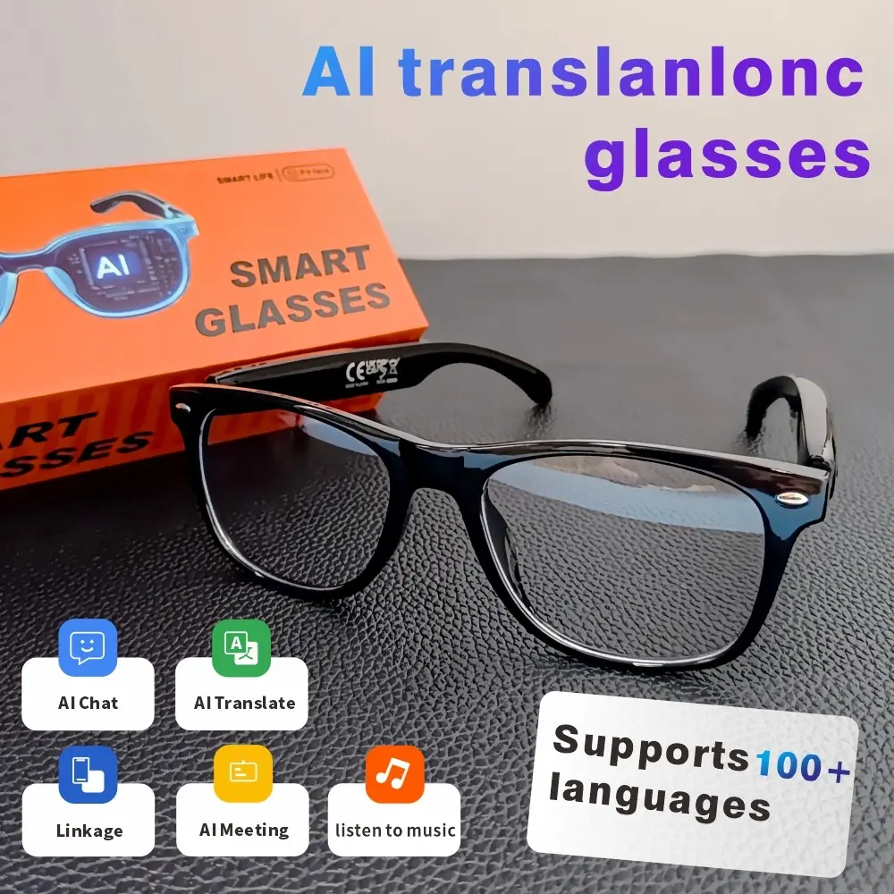 Senbono Smart Glasses Polarized BT Sunglasses with Microphone Speaker, Ai Translation, Voice Assistant, Bluetooth-compatible Connectivity Multifunctional Smart Glasses, Multifunctional Audio Sunglasses