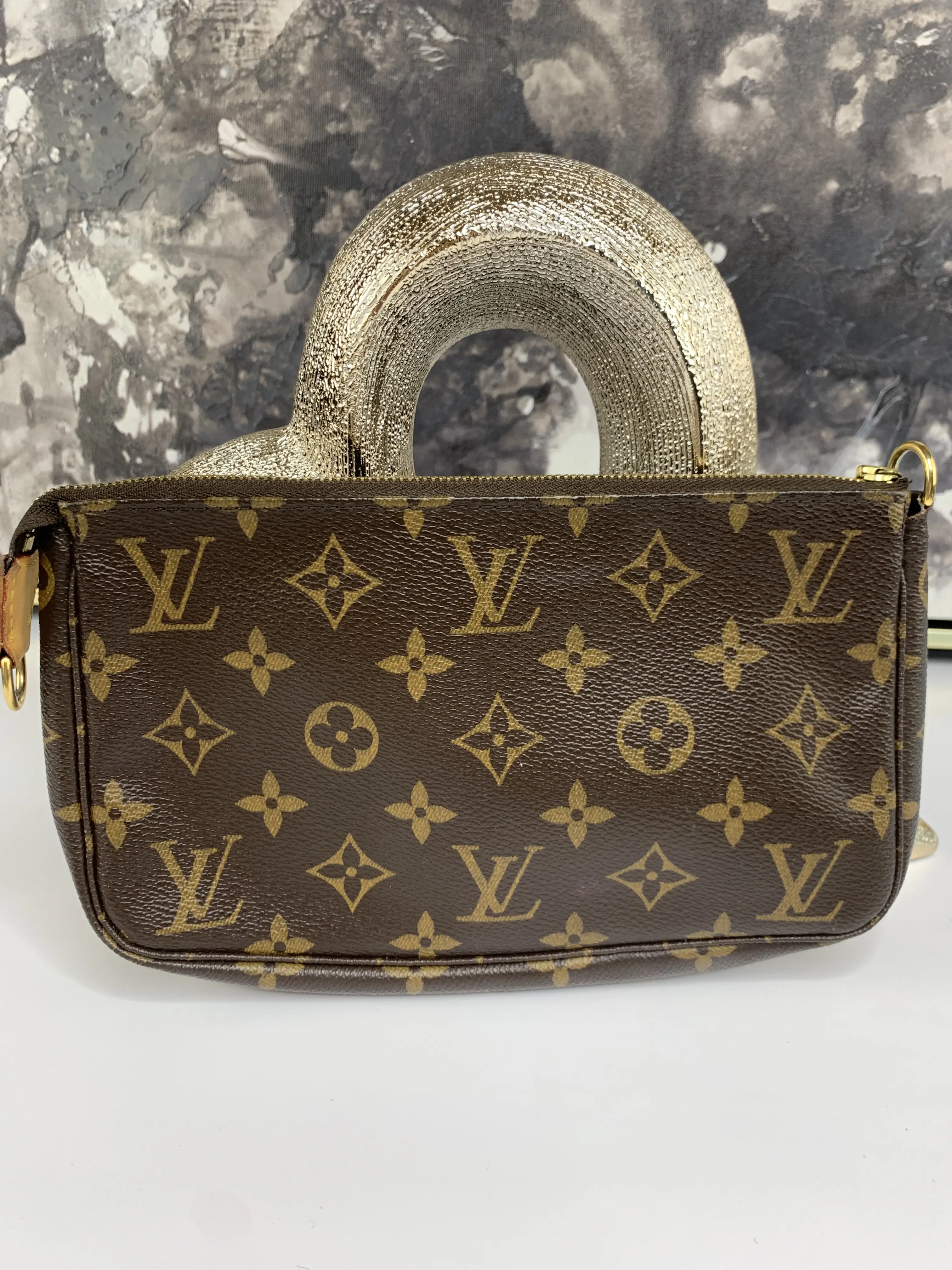 Pre-owned Louis Vuitton coated canvas Small Leather Goods Pochette Accessories