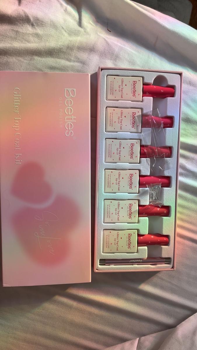 Item: Glitter Top Coat - 6Pcs *10ml - Valentines Limited