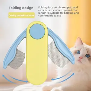 Pet Dog and Cat Flea Removal Folding Comb, Lice Removal Cleaning and Grooming Comb, Dense-Tooth Straight-Row Flea Comb head Portable Hair Roller shedding blade cow scratching brush bag