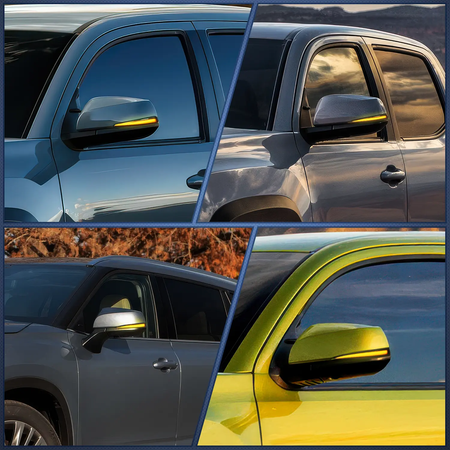 Nilight Smoked Lens Sequential Amber LED Side Mirror Marker Turn Signals - 36x 2835 LEDs, High Quality PC Housing, Durable, Luminous, Easy Install, IP65 Waterproof, Left & Right Set for Toyota Tacoma, RAV4 XA50, Highlander XU70 (Amber Output), Waterproof