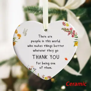 Personalized Heart-Shaped Ceramic Souvenir, Inspirational Gift for Christmas, Thank You Gifts, Team Appreciation, Holiday Decoration