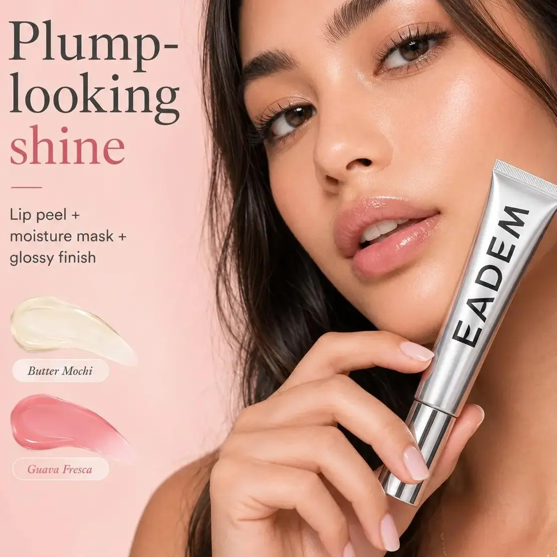 EADEM Le Chouchou Softening Lip Balm 0.49 oz, Hydrating Glossy Lip Treatment with Cooling Metal Applicator, Butter Mochi & Guava Fresca