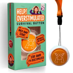 Boxer Gifts Overstimulated Button – Funny Mom Gifts, Gag for Coworkers or Friends, Silly Novelty for Women, Joke Present for the Easily Overwhelmed Survival Relatable