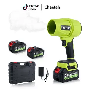 Cheetah 21Vmax Cordless Turbo Jet Blower, Cordless Leaf Blower, Brushless Motor TurboFan with 2 x 3000mAh Batteries & Charger, 3 Nozzles, for Car Drying, Dust Cleaning, Snow Removal