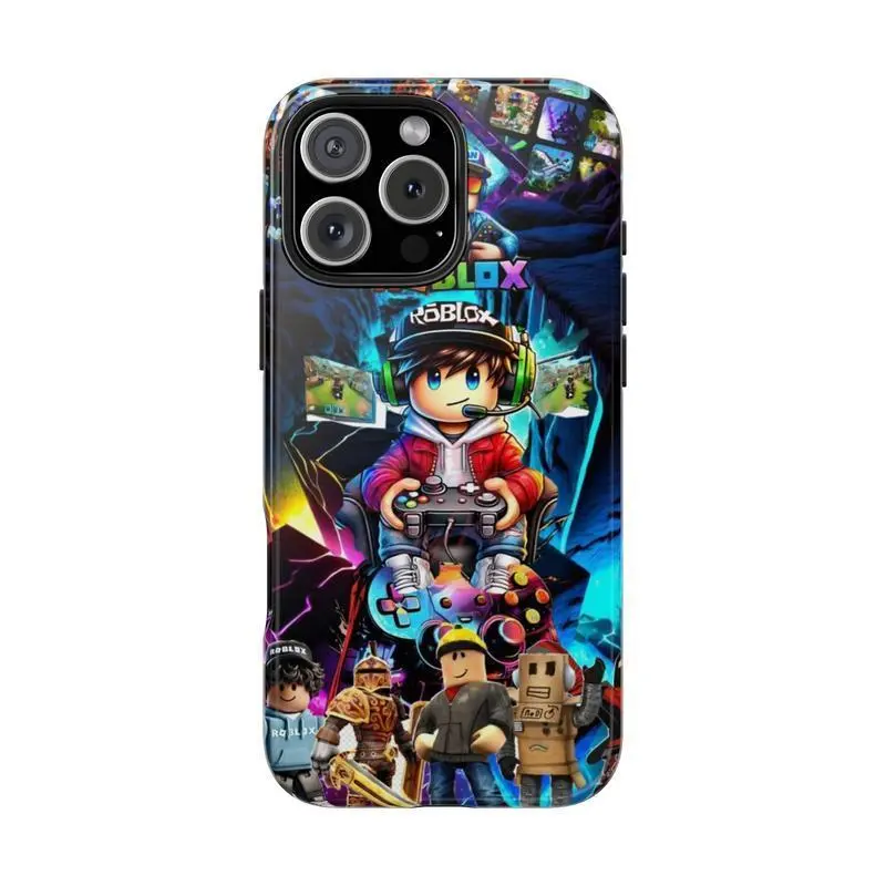 Roblox Cool TPU Smartphone Casing - Waterproof, Shockproof, Impact-Resistant Cover for iPhone 17,16,15,14,13,12,11 Pro Max with Camera Guard, Handheld Cellphone Devices Accessories