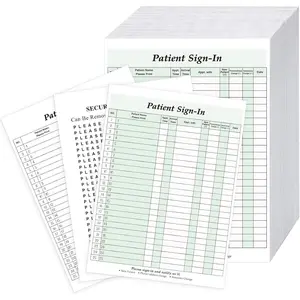 150 Pack 3 Part Carbonless Patient Sign in Sheets Peel Off Adhesive Label Forms Hipaa Compliant 8.5 x 11 Inches Green Sheets for Doctor Dental