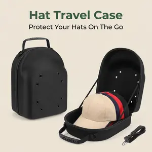 Hard Shell Baseball Cap Storage Box, Travel Portable Essential, Fits 6 Hats Without Deforming, Breathable No Odor