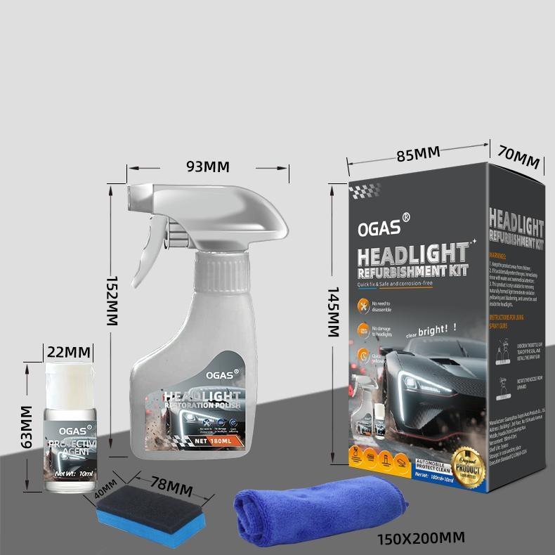 Headlight Cleaner – Restore Headlights to Like-New Condition, Remove Yellowing & Haze – No Power Tools Needed – Long-Lasting, Clear Results!