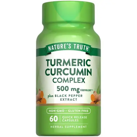 Nature's Truth Turmeric Curcumin Complex with Black Pepper Extract - 60 Capsules - Non-GMO and Gluten Free Supplement