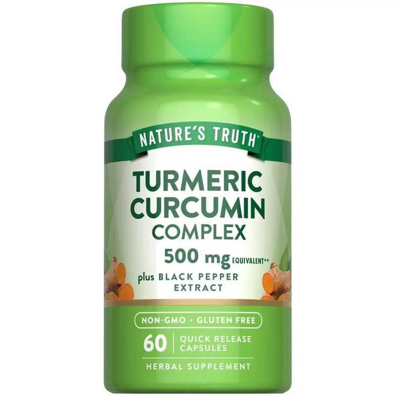 Nature's Truth Turmeric Curcumin Complex with Black Pepper Extract - 60 Capsules - Non-GMO and Gluten Free Supplement
