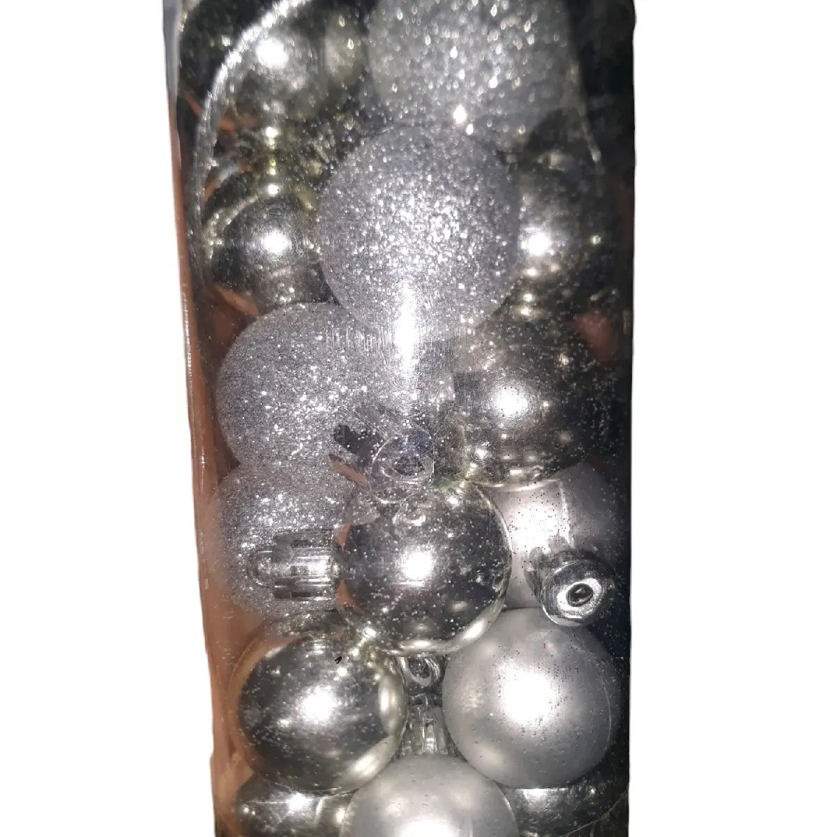 Mini Silver Ornaments 24 Count - Decorative Silver Design with Simple and Elegant Style