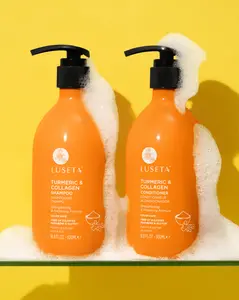 Luseta Shampoo and Conditioner Set for Hair Growth with Turmeric & Collagen, Hair Thickening Volumizing Shampoo for Thin or Oil Hair, Sulfate and Parabens Free 2x16.9Oz